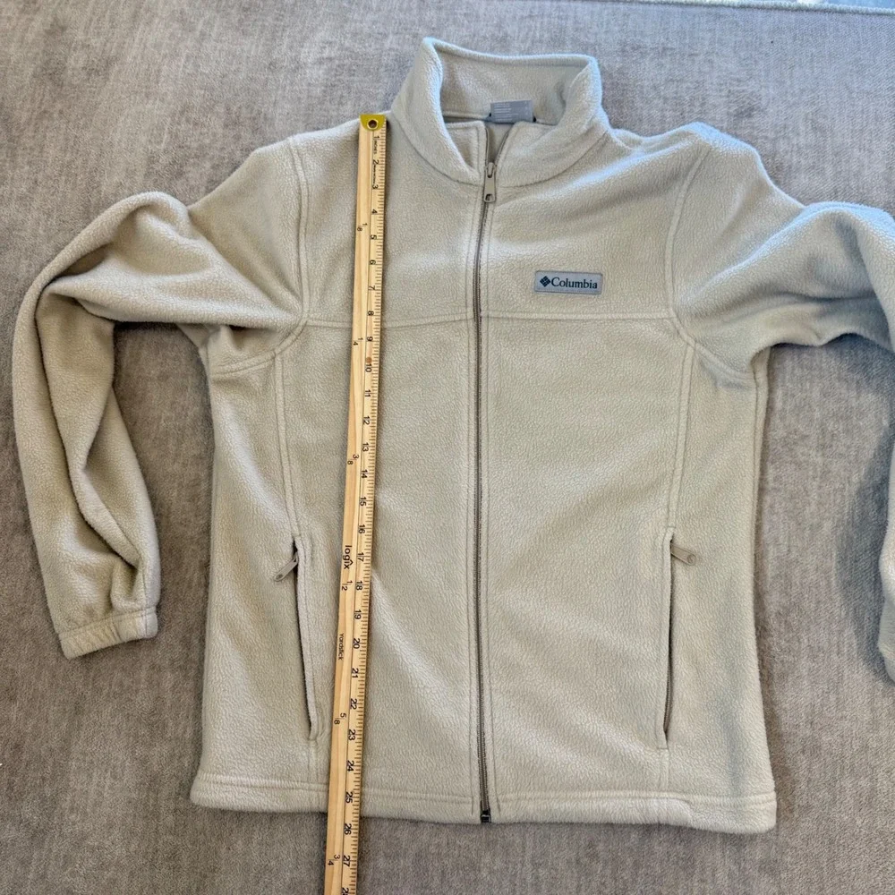 Columbia Mens Small Oatmeal Cream Steens Mountain Full Zip Fleece Jacket XM6354